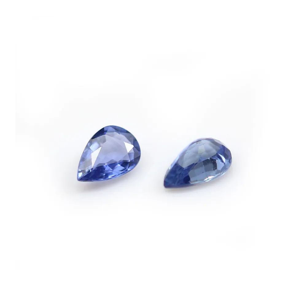 Blue sapphire, crimped, cut in pear, 4 * 6mm x 1pc