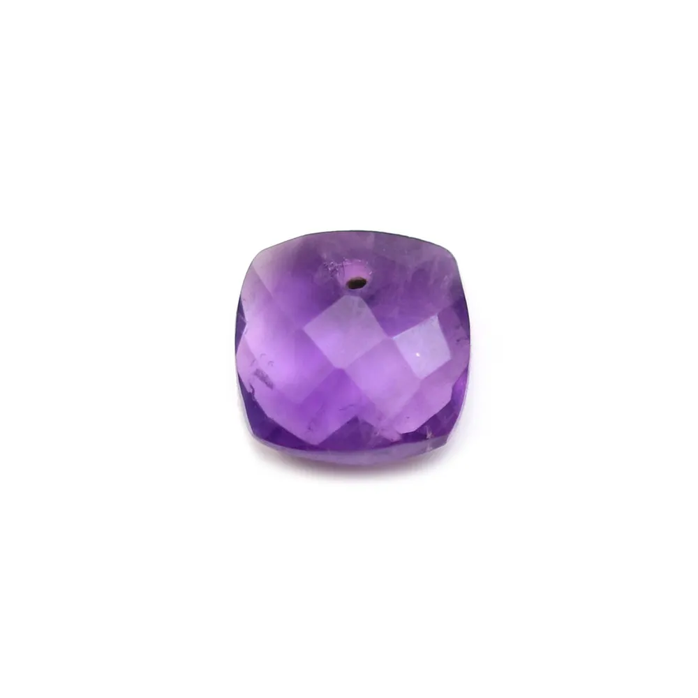 Pendentif améthyste carré facette 10mm x 1pc