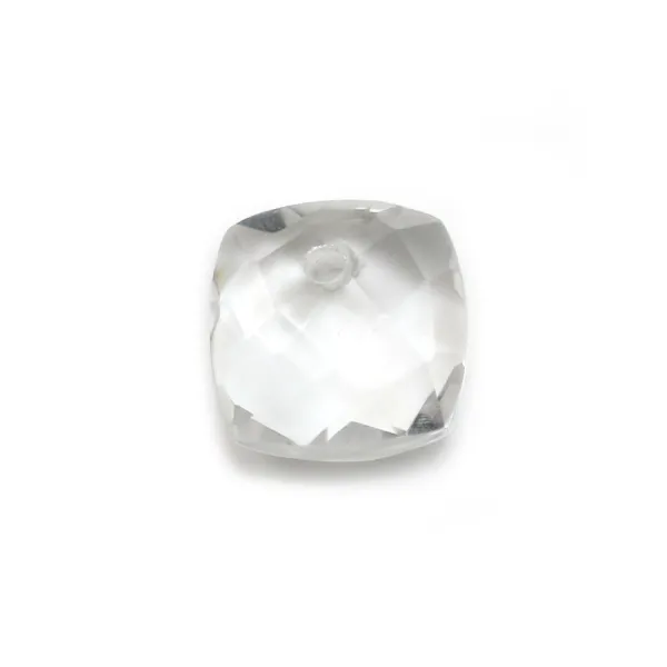 Pendentif cristal de roche facette 10mm x 1pc