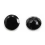 Pendentif en agate noire, de forme rond facetté, 15mm x 1pc