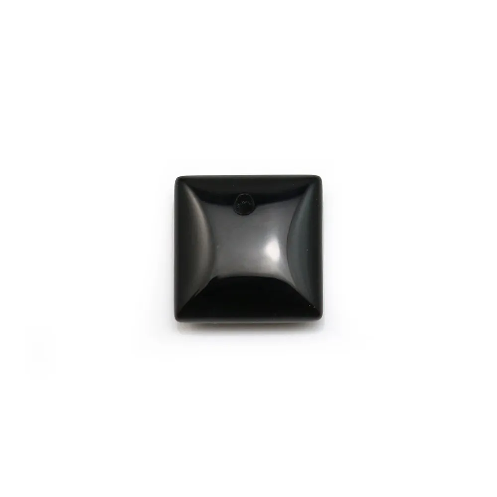 Pendentif d'agate noire, de forme carré, 10mm x 4pcs
