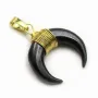 Pendant in bone, in horn shaped pendant with metal wire x 1pc