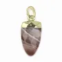 Pendentif en agate bostwana, serti en métal doré, 10 * 18mm x 1pc