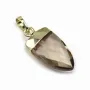 Pendentif en quartz fumé, serti en métal doré, 10 * 18mm x 1pc
