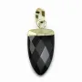 Pendentif en onyx, serti en métal doré, 10 * 18mm x 1pc