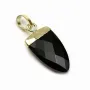 Pendentif en onyx, serti en métal doré, 10 * 18mm x 1pc