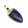 Pendentif en améthyste, serti en métal doré, 10 * 18mm x 1pc