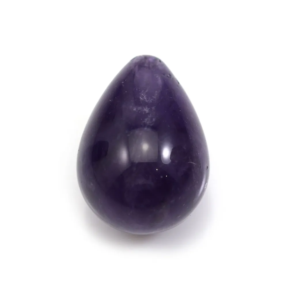 Pendentif de améthyste semi-percé, en forme de goutte, 15x20mm x 1pc
