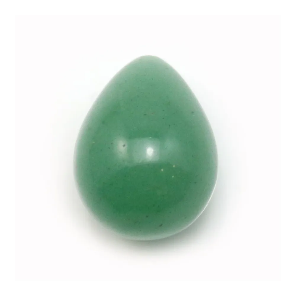 Pendentif d'aventurine verte semi-percé, en forme de goutte, 15x20mm x 1pc