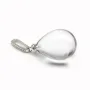 Pendentif en cristal de roche, semi-percé, en forme de goutte, 15x20mm x 1pc