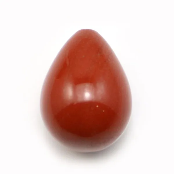 Pendant in red jaspe, half drilled, in shape of a drop, 15x20mm x 1pc