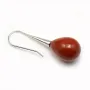 Pendentif de jaspe rouge, semi-percé, en forme de goutte, 15x20mm x 1pc