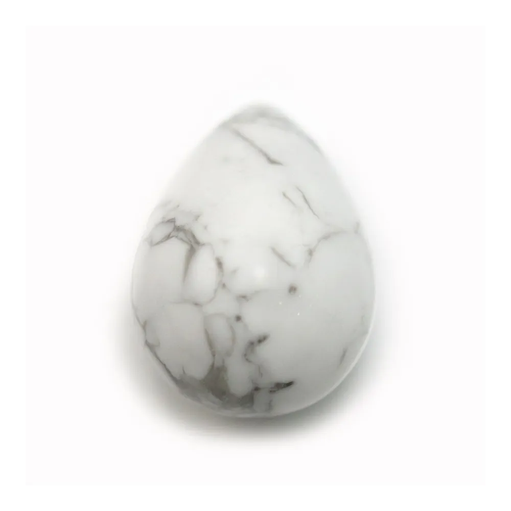 Pendentif d'howlite, semi-percé, en forme de goutte, 15x20mm x 1pc
