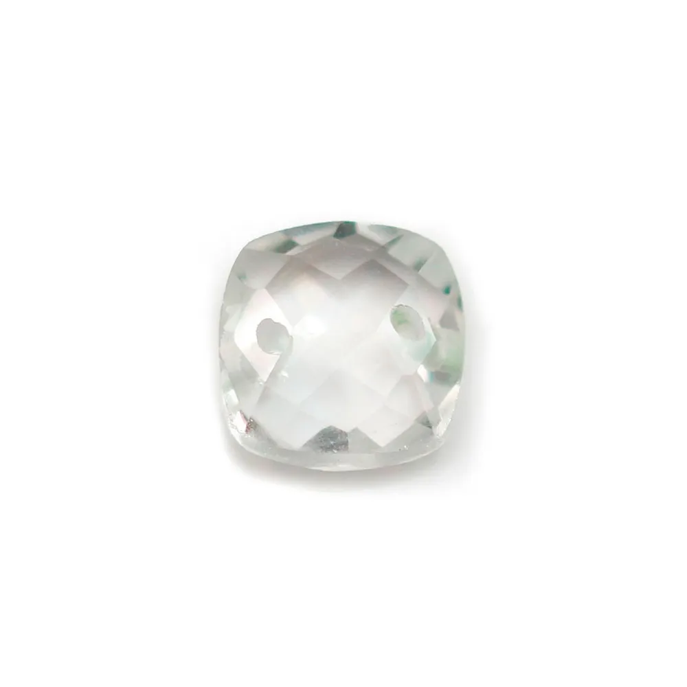 Intercalaire en cristal de roche avec 2 trous 10mm x 1pc