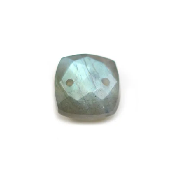 Intercalaire en labradorite facetté avec 2 trous 10mm x 1pc
