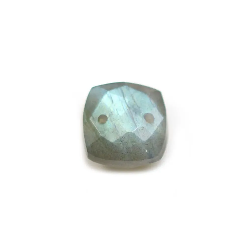 Intercalaire en labradorite facetté avec 2 trous 10mm x 1pc