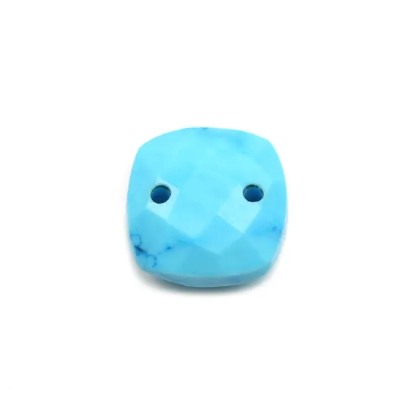 Intercalaire en turquoise reconstituée avec 2 trous 10mm x 1pc