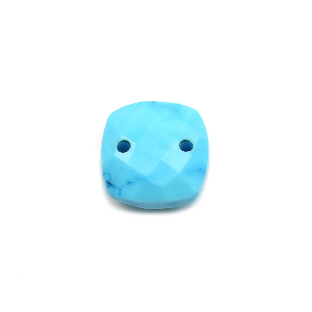 Intercalaire en turquoise reconstituée avec 2 trous 10mm x 1pc