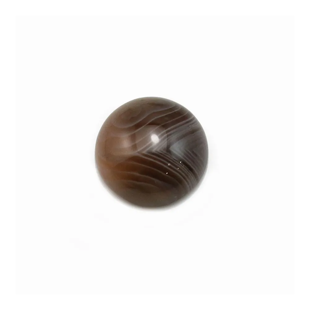 Cabochon agate du boswana, de forme ronde, 12mm x 2pcs