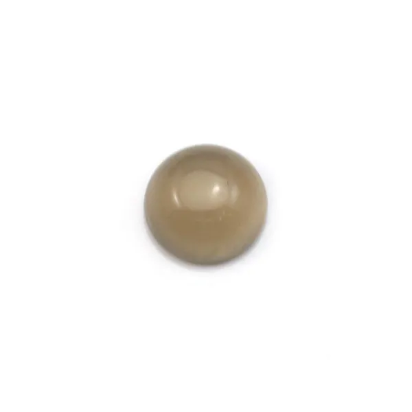 Cabochon agate grise, de forme ronde, 8mm x 6pcs