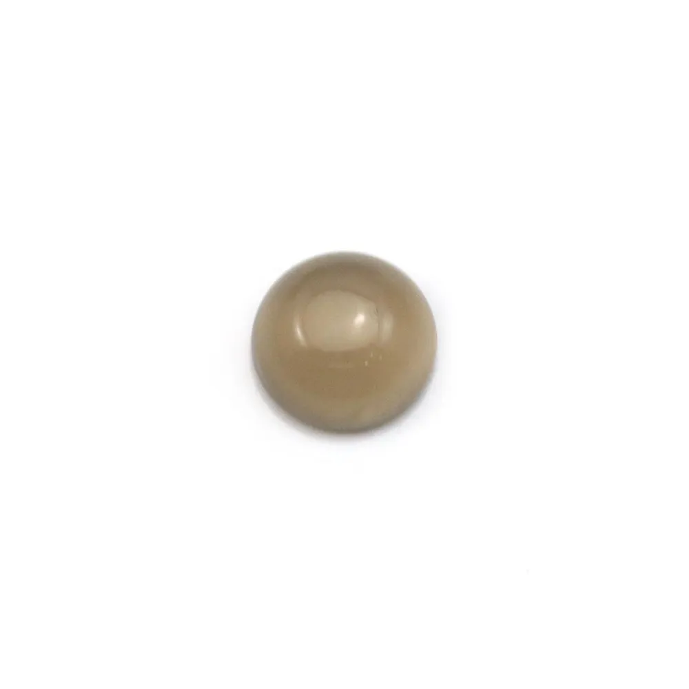 Cabochon agate grise, de forme ronde, 8mm x 6pcs