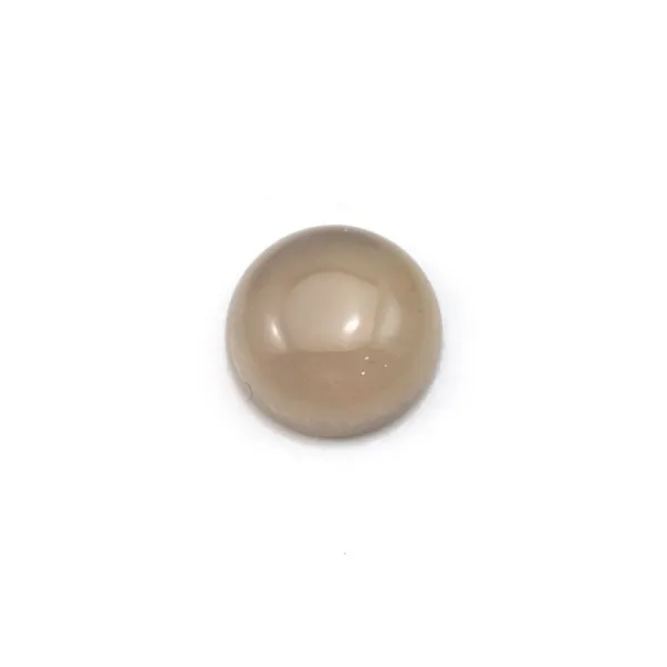 Cabochon agate grise, de forme ronde, 10mm x 4pcs