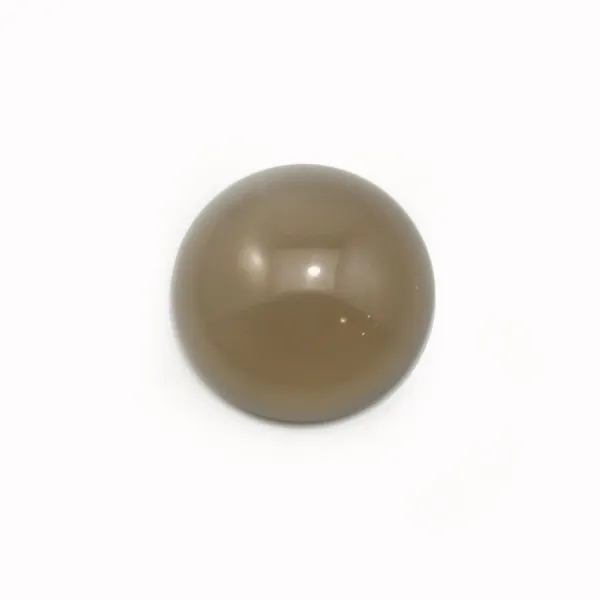 Cabochon d'agate grise, de forme ronde, 14mm x 4pcs