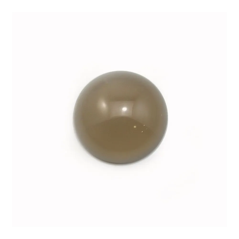 Cabochon d'agate grise, de forme ronde, 14mm x 4pcs