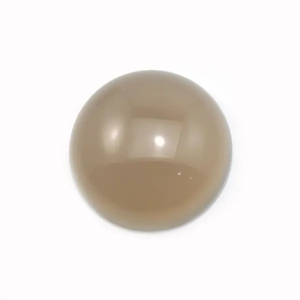 Cabochon d'agate grise, de forme ronde, 16mm x 4pcs