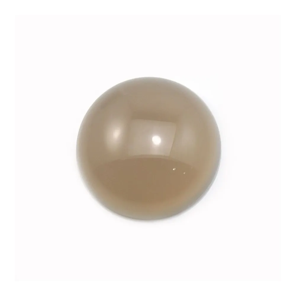 Cabochon d'agate grise, de forme ronde, 16mm x 4pcs