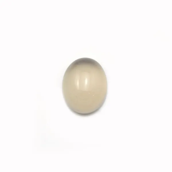 Cabochon d'agate grise, de forme ovale, 8x10mm x 4pcs