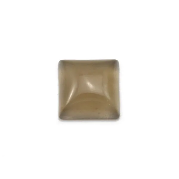 Cabochon agate grise, de forme carré, 10mm x 4pcs
