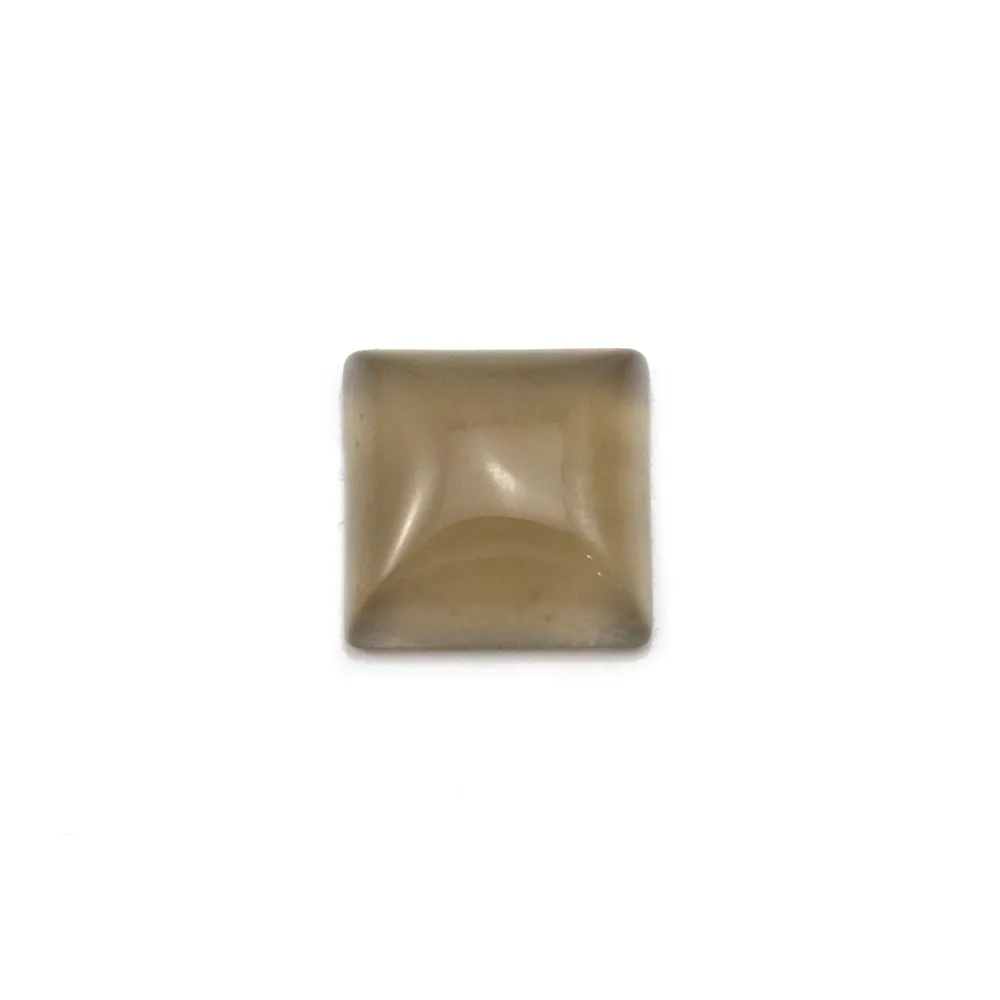 Cabochon agate grise, de forme carré, 10mm x 4pcs