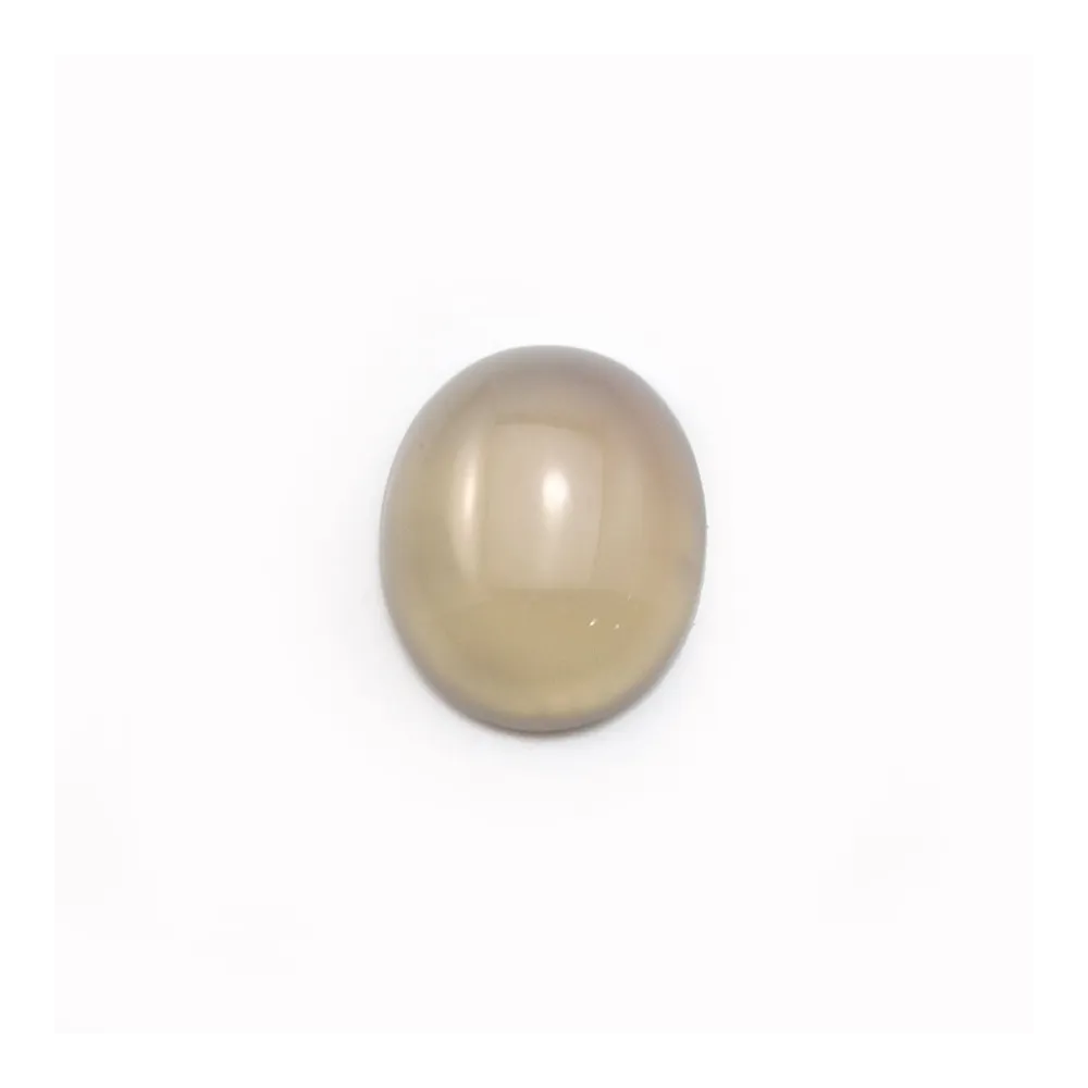 Cabochon d'agate grise, de forme ovale, 10x12mm x 6pcs