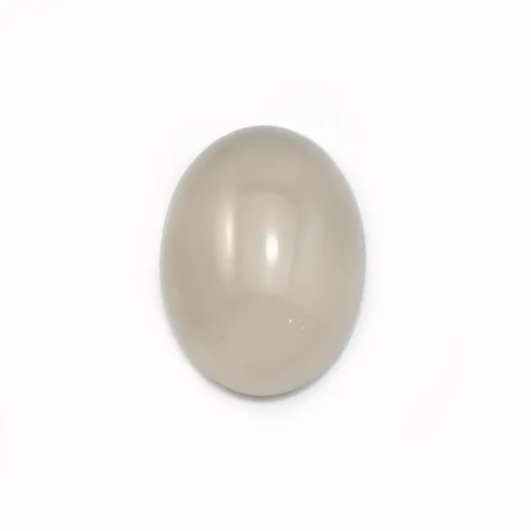 Cabochon d'agate grise, de forme ovale, 12x16mm x 2pcs