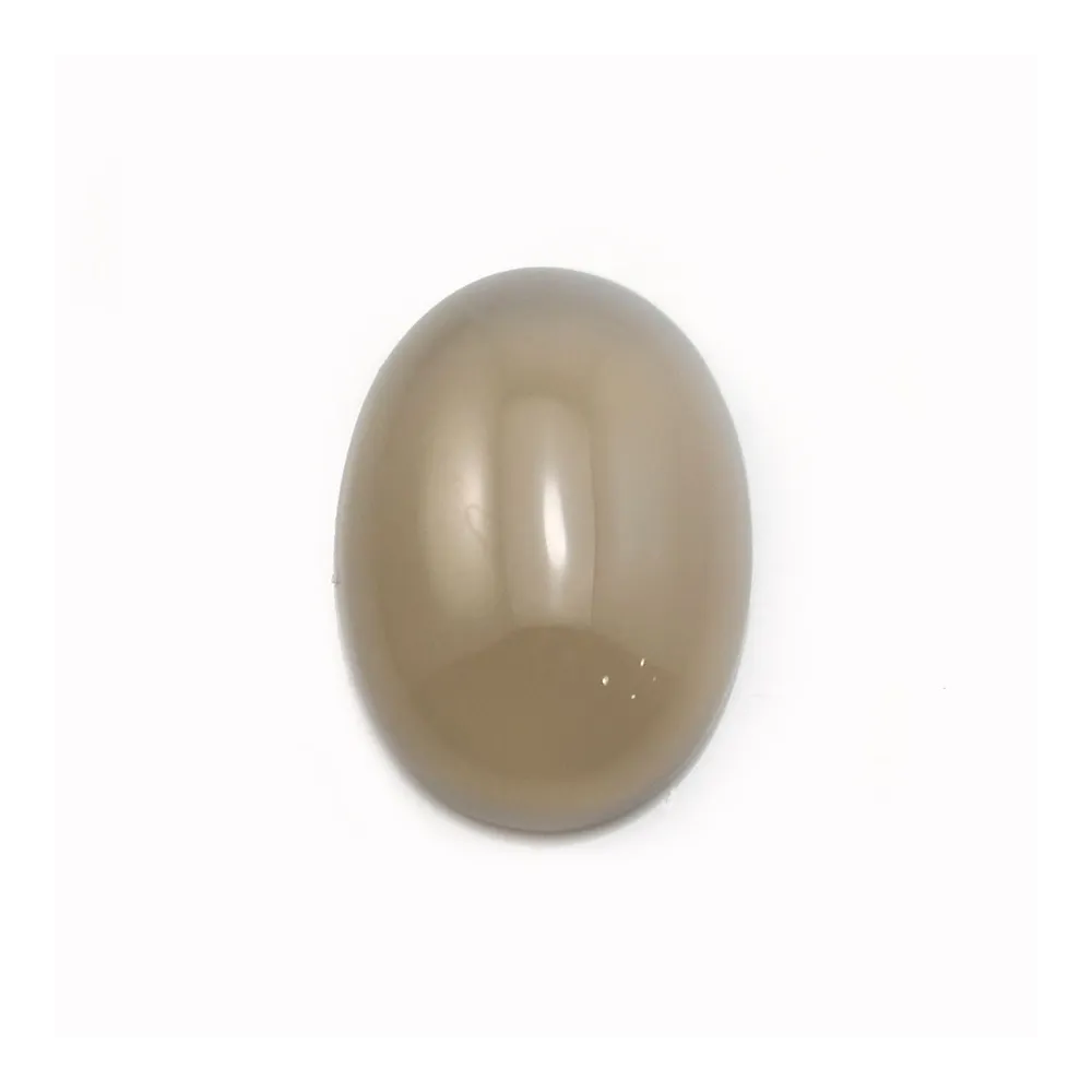 Cabochon d'agate grise, de forme ovale, 13x18mm x 2pcs