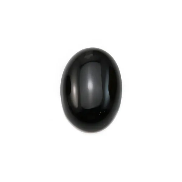 Cabochon ágata negra oval 10x14mm x 4pcs