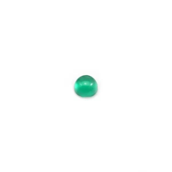 Cabochon of agate, in round shape, in green color, 3mm x 4pcs