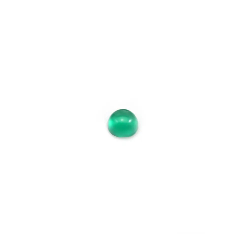 Cabochon d'agate, de forme ronde, de couleur verte, 3mm x 4pcs