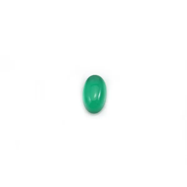 Cabochon of agate, in oval shape, in green color, 3 * 5mm x 4pcs