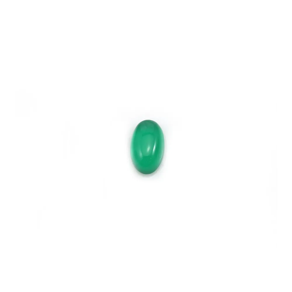 Cabochon d'agate, de forme ovale, de couleur verte, 3 * 5mm x 4pcs