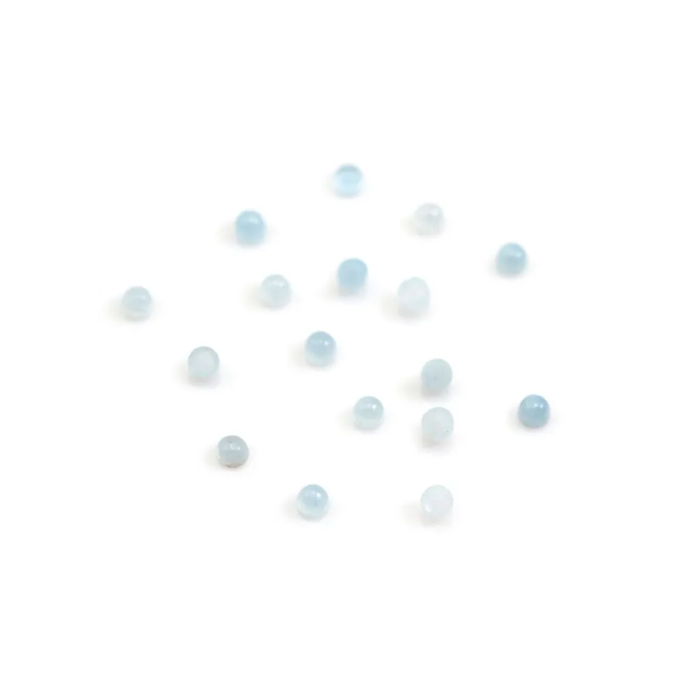 Cabochon aigue marine rond 2mm x 6pcs