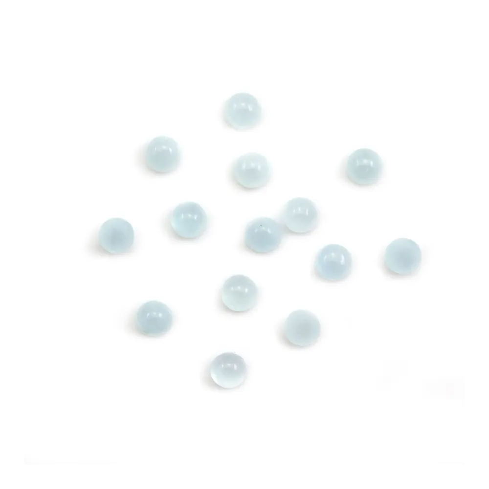 Cabochon aigue marine rond 4mm  x 2pc