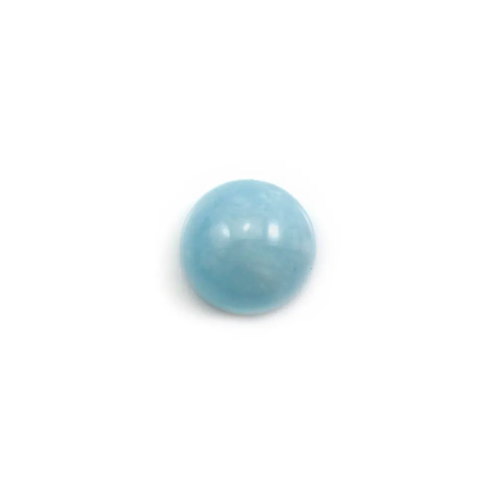 Cabochon aigue marine rond 12mm  x 1pc