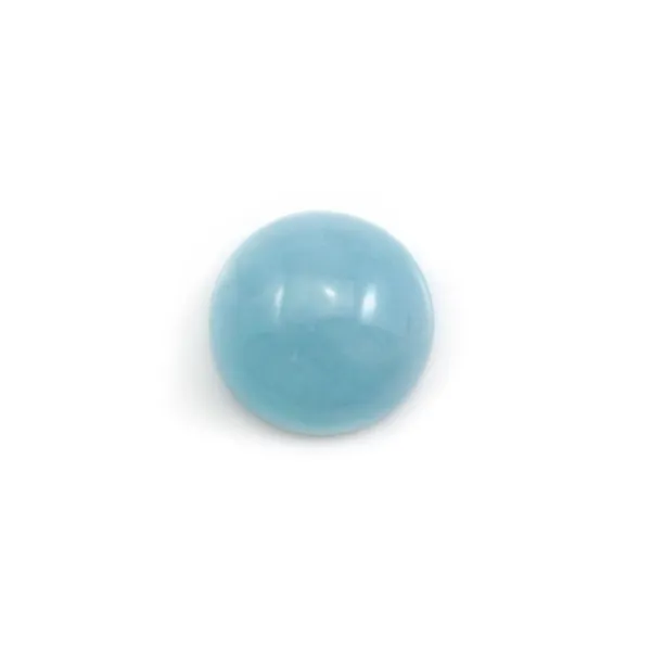 Cabochon aigue marine rond 14mm  x 1pc