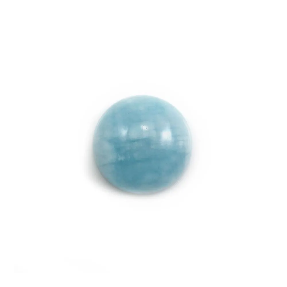 Cabochon aquamarine  round 8mm x 1pc