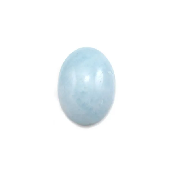 Aquamarine oval-shaped cabochon measuring 10x14mm x 1pc