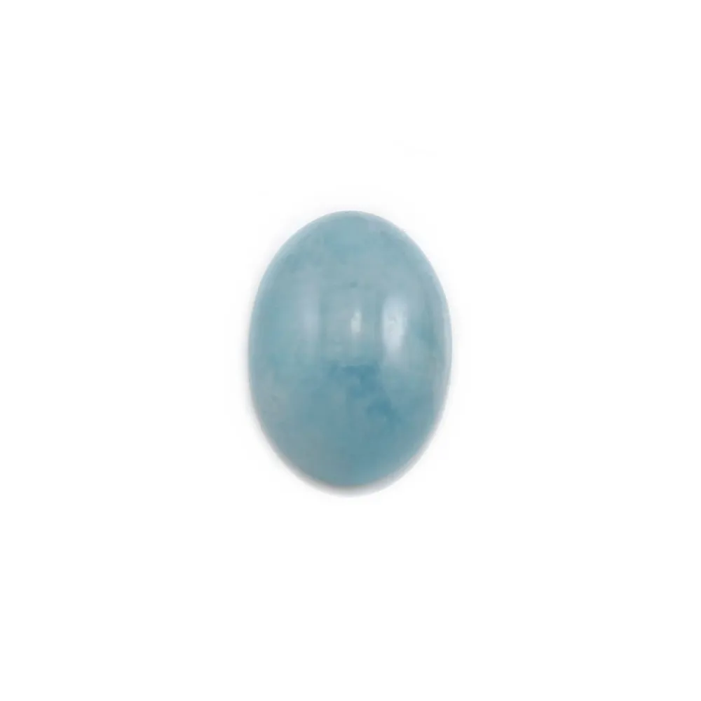 Cabochon d'aigue marine, de forme ovale, mesurant 13x18mm x 1pc