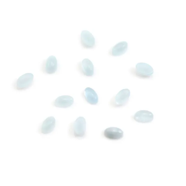 Cabochon aigue marine ovale 3x5mm x 4pcs
