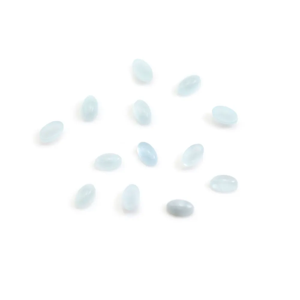 Cabochon aigue marine ovale 3x5mm x 4pcs